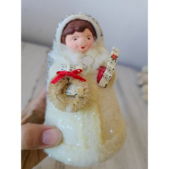 Midwest Cannon teena flanner angel cherub chorus glitter statue figurine Xmas de - Picture 7 of 9